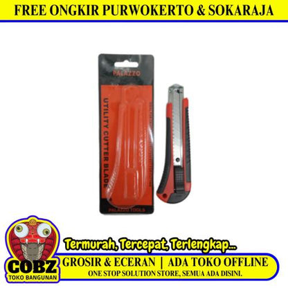 PALAZZO Pisau Cutter Pemotong Kertas Utility Heavy Duty Blade Besar
