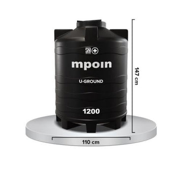 1100 L / MPOIN + U - GROUND UG 1200 Water Torrent Tangki Tandon Air PVC Red + Acc Set