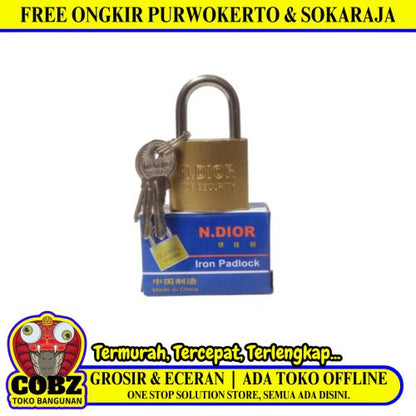 32 MM / N. DIOR Gembok Pintu Pagar Padlock Anti Maling Leher Pendek