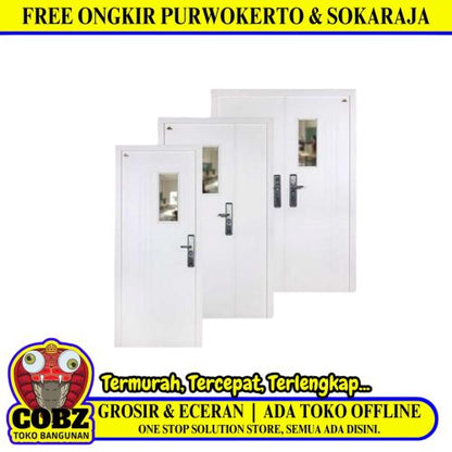 5 CM x 130 CM x 210 CM / FORTRESS SNC FORT 130.12 MOM & SON Pintu Kamar Mandi Baja Putih Set