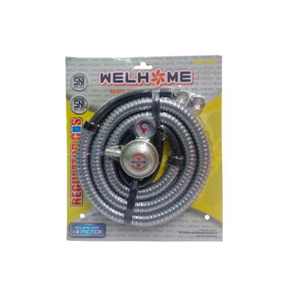 180 CM / WELHOME WG-158 Selang + Regulator Kepala Gas LPG Tekanan Rendah Set