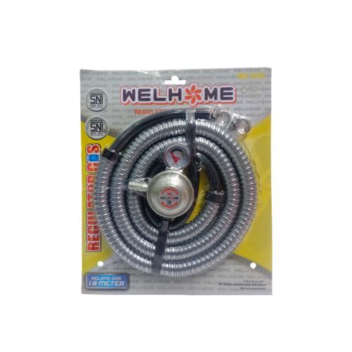 180 CM / WELHOME WG-158 Selang + Regulator Kepala Gas LPG Tekanan Rendah Set