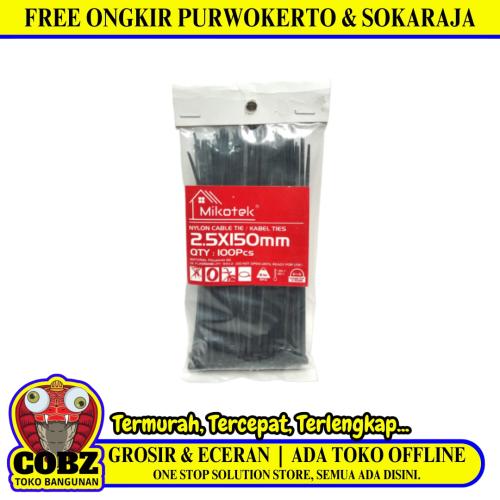 2.5 MM x 150 MM / MIKOTEK Kabel Cable Ties Tali Ripet 15 CM Hitam Pack
