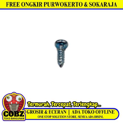 #8 X 1/2 IN / TM Sekrup PH Kepala Pentol Bulat Plus Putih Biji