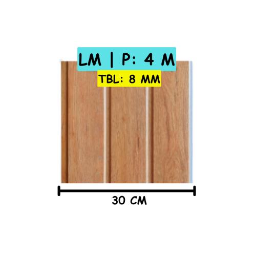 9 MM x 30 CM x 4 M / SHUNDA PLAFON PL.3077-3 Plafon Gypsum GRC U PVC Lapisan Lembar