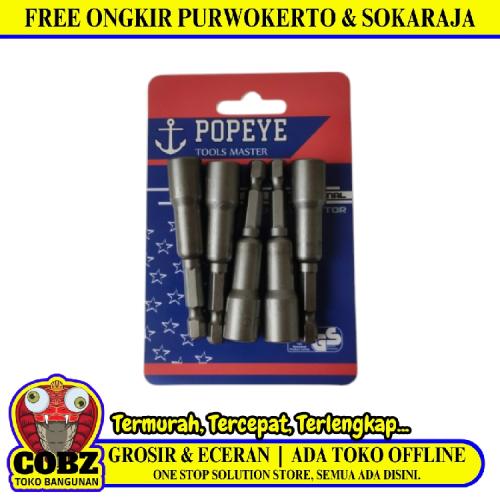 8 MM x 48 MM / POPEYE Mata Bor Kunci Sok Baut Baja Roofing Hex Set