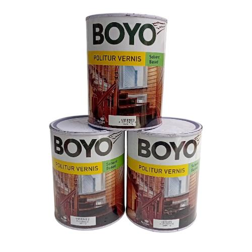 1 KG / BOYO Cat Vernis Kayu Wood Stain Oil Based Paint Kaleng