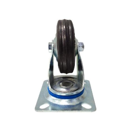 3 IN / TRIPLE-S Roda Hidup Trolly Bentuk Plat 76 MM Karet Hitam