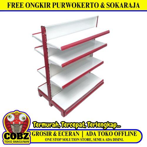 SB 30 CM x L 90 CM x 115 CM / TM RD 8 Rak Minimarket Gondola Double Starting Merah Putih Set
