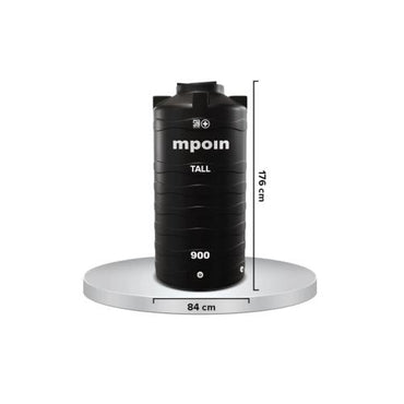 900 L / MPOIN + TALL TW 900 Water Torrent Tangki Tandon Air PVC Silver Stone + Acc Set