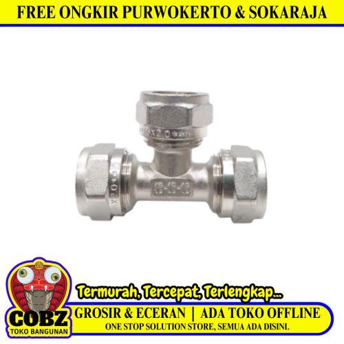 T 16 / FIDEM Tee Sambungan Fitting Selang Pex Air Panas  Stainless