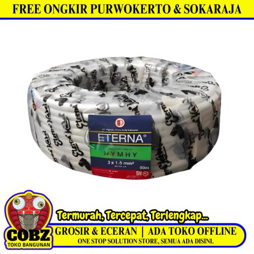 3 INTI x 1.5 MM x 50 M / ETERNA NYMHY Serabut Kabel Tembaga SNI Putih Roll