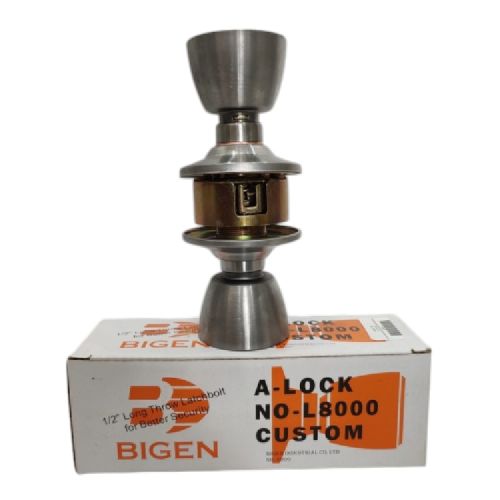 D 5 CM / BIGEN L8000 Kunci Handle Pintu Bulat Kamar Mandi Stainless Silver Set