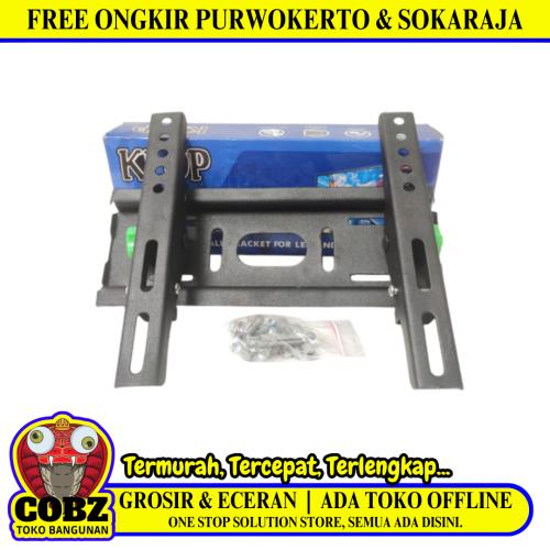 10 - 34 IN / KLOP Wall Bracket Penyangga TV Biasa Tempel Besi Set