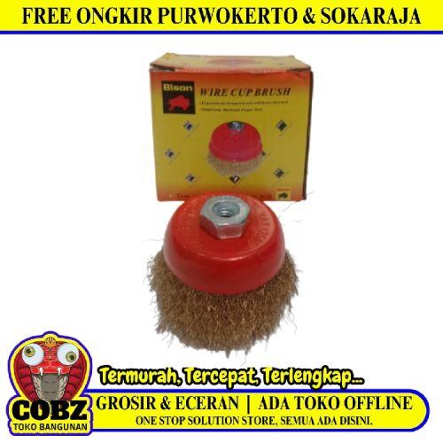 3 IN / BISON Sikat Kawat Bengkok Bahan Pembersih Karat Kerak