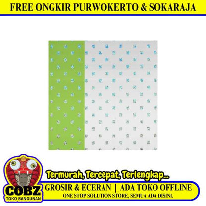 9 MM x 25 CM x 4 M / SHUNDA PLAFON MA25905 Plafon Gypsum GRC U PVC Hotstamping Lembar