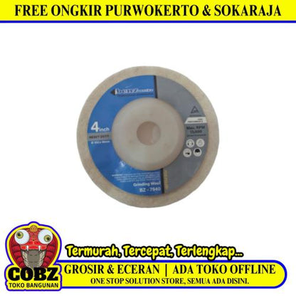 4 IN / BENZ Wool Polish Polishing Sponge Poles Putih