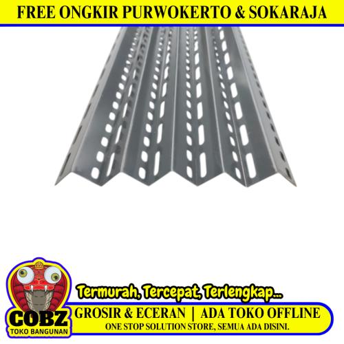 4 CM x 4 CM / TM Siku L Lubang Besi Abu Abu Solid Standard Batang