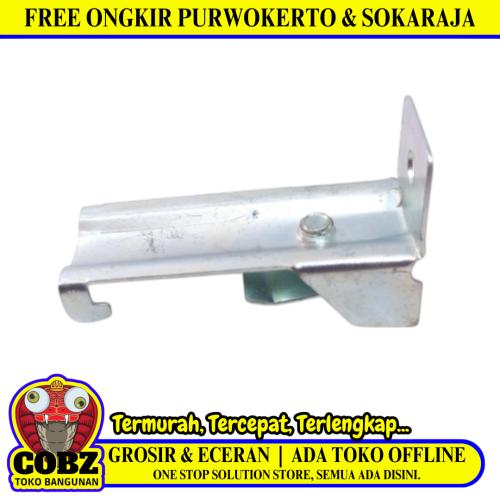 NM Hak Cantel Penyangga Kaki Rel Gorden Kotak SS Silver
