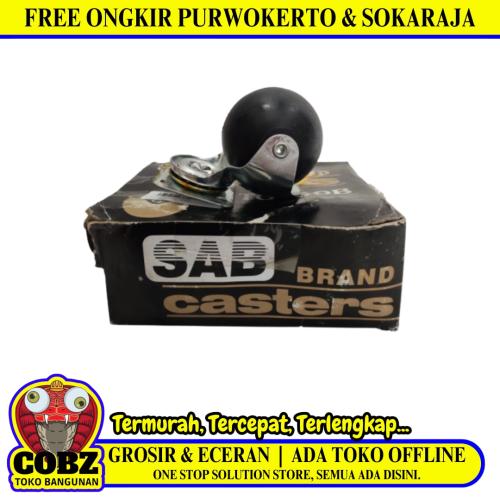 2 IN / SAB TG-50B TURBO  Roda Hidup Trolly Bulat Plat 50 MM Karet Hitam 4 Pcs Dus