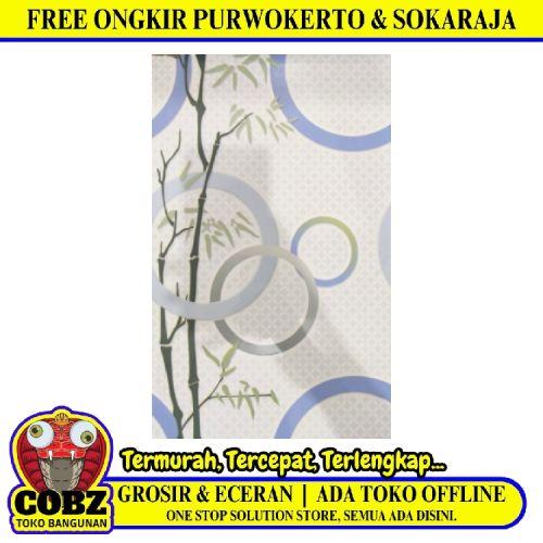 25 CM x 40 CM / UNO OPAL Keramik Dinding Kamar Mandi Glossy Blue Dus