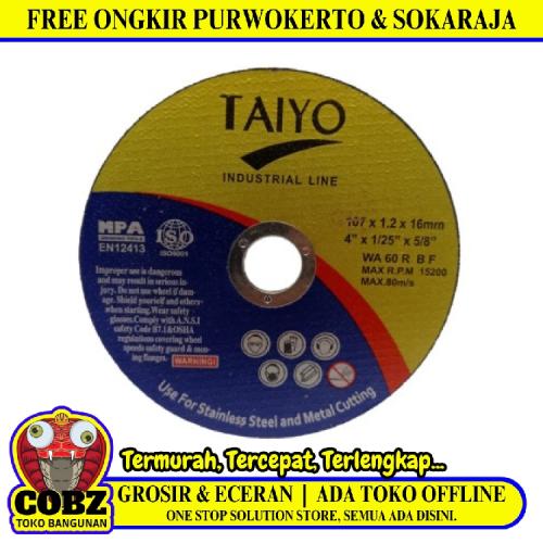 4 IN/TAIYO WA60RB Metal Grinding Mata Gerinda Potong Cutting Besi Baja