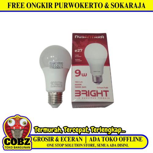 9 WATT / NUSANTARA BRIGHT LED Lampu Bohlam Bulb Moto Putih