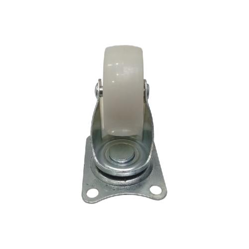 2 1/2 IN / TM Roda Hidup Trolly Non Rem Plat Nylon Putih