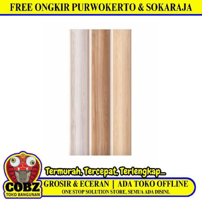 25 CM x 50 CM / UNO Sycamore Keramik Dinding Timbul Glossy Beige Dus
