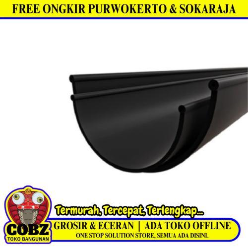 6 IN x 400 CM / HR Talang Air Pipa Belah PVC Hitam Batang