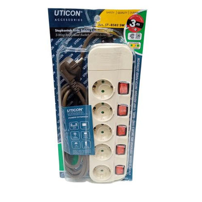 5 LB x 300 CM / UTICON Stop Kontak terminal Colokan Kabel + Switch