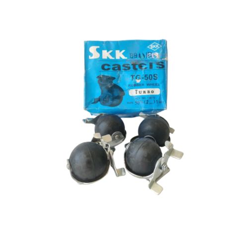 2 IN / SKK TG-50S TURBO Roda Hidup Trolly Bulat Plat 50 MM Karet Warna 4 Pcs Dus