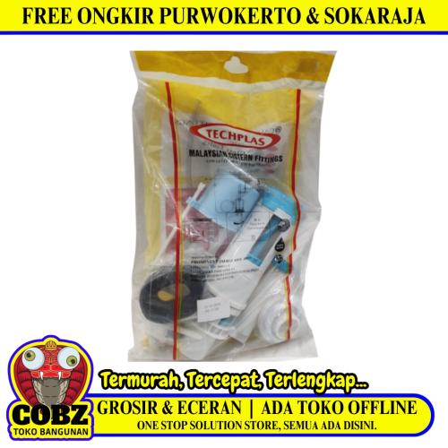 TECHPLAS Alat Perlengkapan Kloset Monoblok Dual Flush Bulat Set