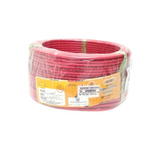 1 INTI x 4 MM x 50 M / KITANI NYA F Serabut Kabel Tembaga SNI Merah Roll