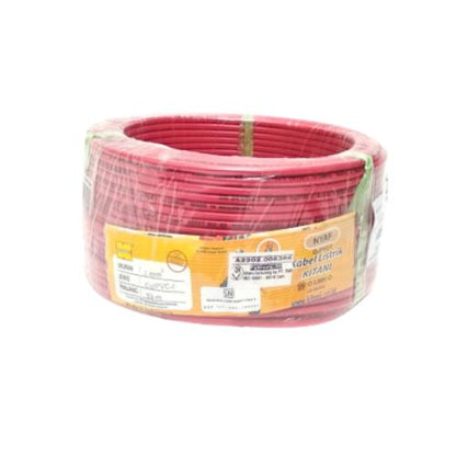 1 INTI x 4 MM x 50 M / KITANI NYA F Serabut Kabel Tembaga SNI Merah Roll