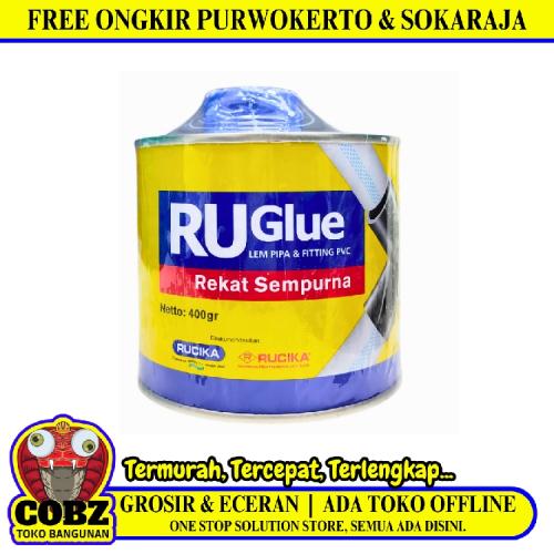400 ML / RUGLUE Lem Pipa Paralon Fitting Plastik PVC Kaleng