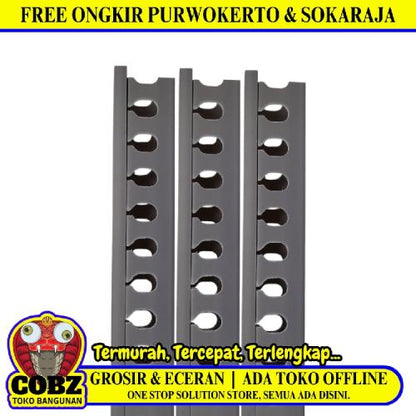 33 MM x 33 MM x 1700 MM / NISO Kabel Dak Ducting Trunking Protector Abu-Abu Batang