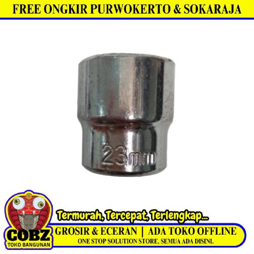6 PT x 1/2 IN x 23 MM / TM Mata Kunci Sok Shock Socket Chrome