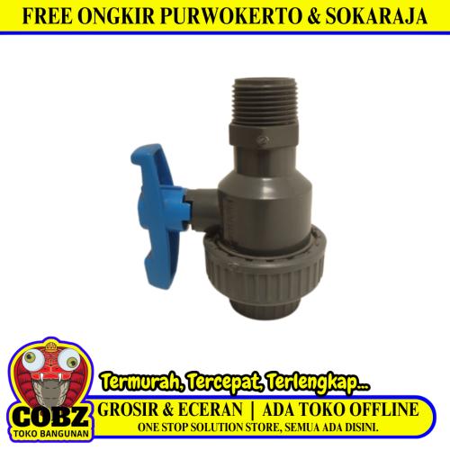 1 IN / PENGUIN Stop Kran Watermur Drat Luar Dalam Plastik PVC