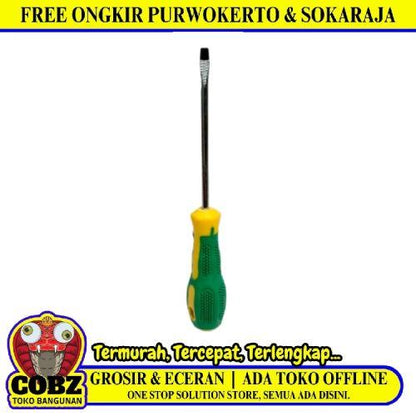 5 IN / SHUANG QING Obeng Screwdriver One Way Minus Gagang Karet