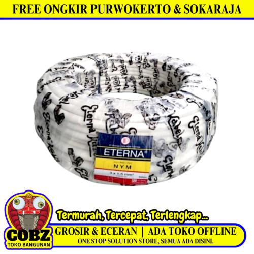 3 INTI x 1.5 MM x 50 M / ETERNA NYM Tunggal Kabel Tembaga SNI Putih Roll