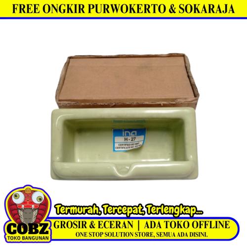 11 CM x 22 CM x 10 CM / INA H - 27 Tempat Sabun Tanam Dinding Keramik Apple Green