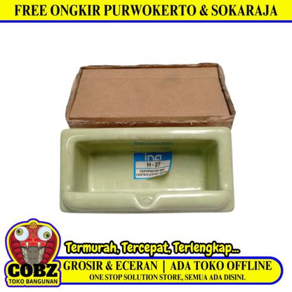 11 CM x 22 CM x 10 CM / INA H - 27 Tempat Sabun Tanam Dinding Keramik Apple Green