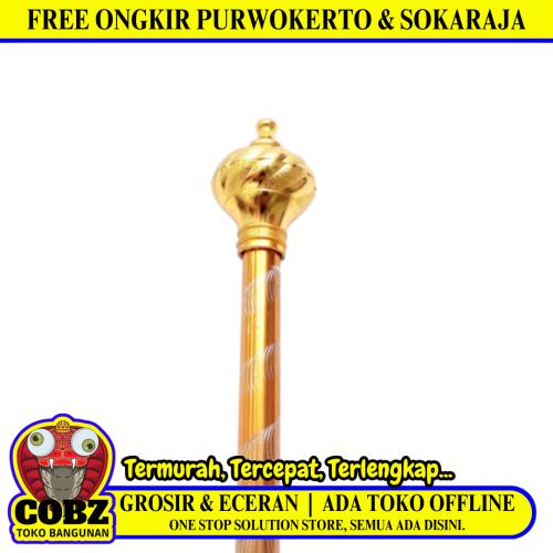 200 CM / TM Batang Rel Gorden Rolet Bulat Stainless Gold Set