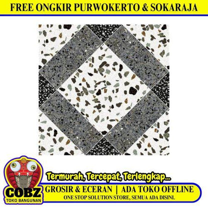 25 CM x 25 CM / ASIA ROCKFORD Keramik Lantai Kamar Mandi Matte Grey Dus