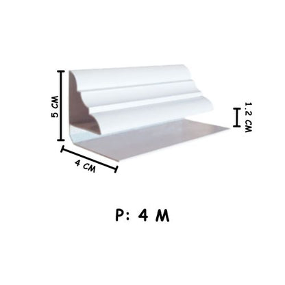 3 CM x 4 CM x 4 M / SHUNDA PLAFON LS-308 List Profil U Plafon U PVC Batang