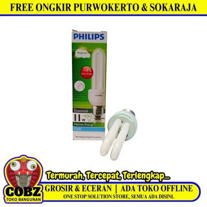 11 WATT / PHILIPS Essentials Lampu Bohlam Jari Tube Putih