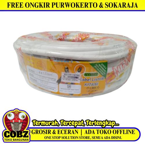 4 INTI x 1.5 MM x 50 M / KITANI NYMHY Serabut Kabel Tembaga SNI Putih Roll