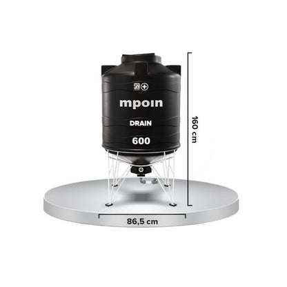 510 L / MPOIN + DRAIN D600 Water Torrent Tangki Tandon Air PVC Hitam + Acc Set
