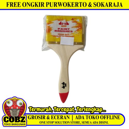 4 IN / GOOD Kuas Cat Tembok Kayu Besi Air Acyrlic Paint Brush